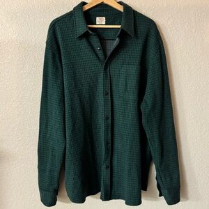 Faherty Deep Green Houndstooth Button-Down Shirt